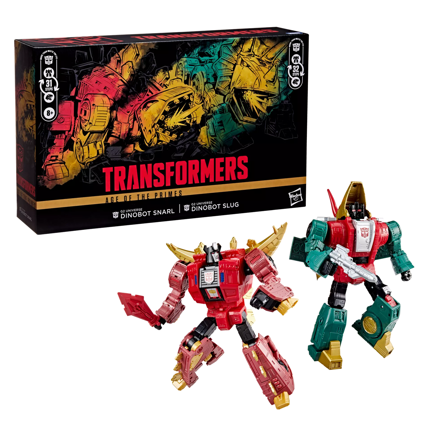 Transformers Age of the Primes G2 Universe Dinobot Slug and G2 Universe Dinobot Snarl