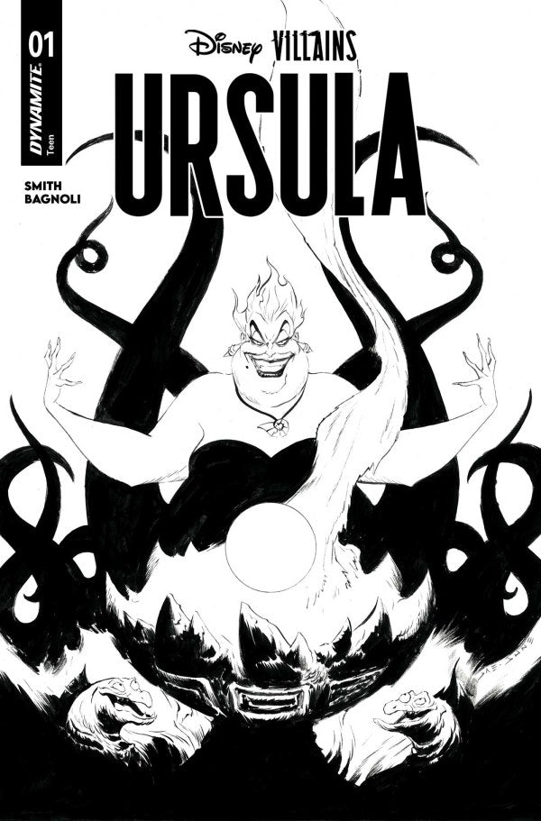 Disney Villains: Ursula #1 Cover O Jae Lee Black & White Variant