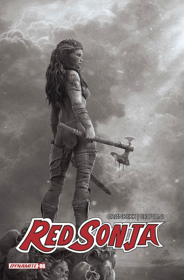 Red Sonja #8 Cover O 1:10 Björn Barends Black & White Variant
