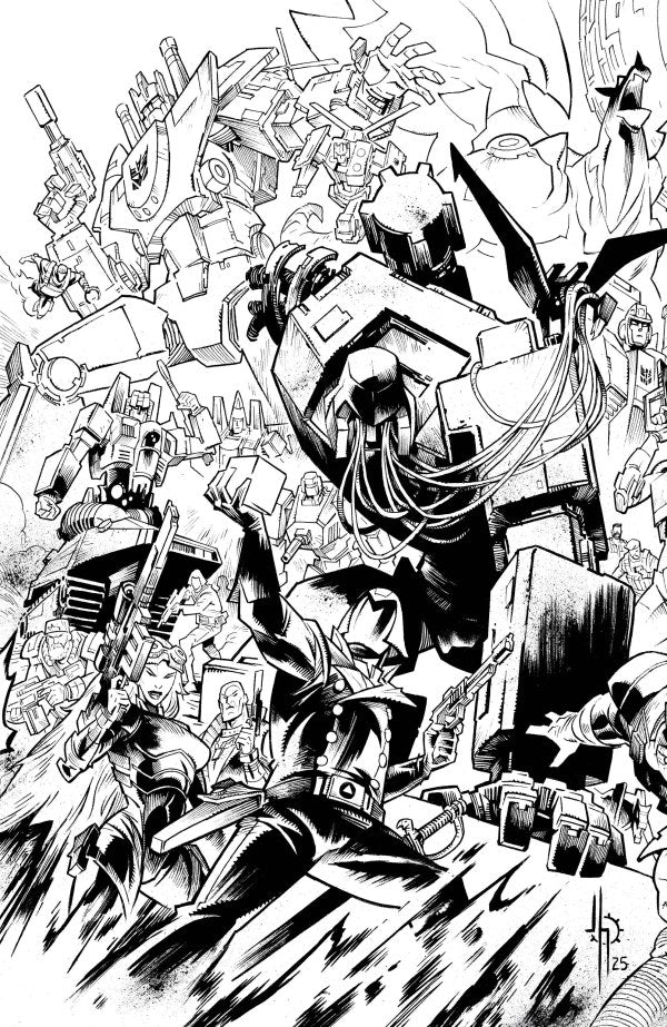 Transformers #21 Cover G Jason Howard Black & White Energon Universe Second Anniversary Connecting Virgin Variant