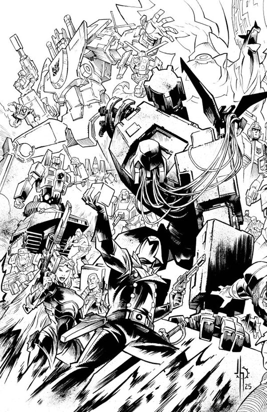 Transformers #21 Cover G Jason Howard Black & White Energon Universe Second Anniversary Connecting Virgin Variant