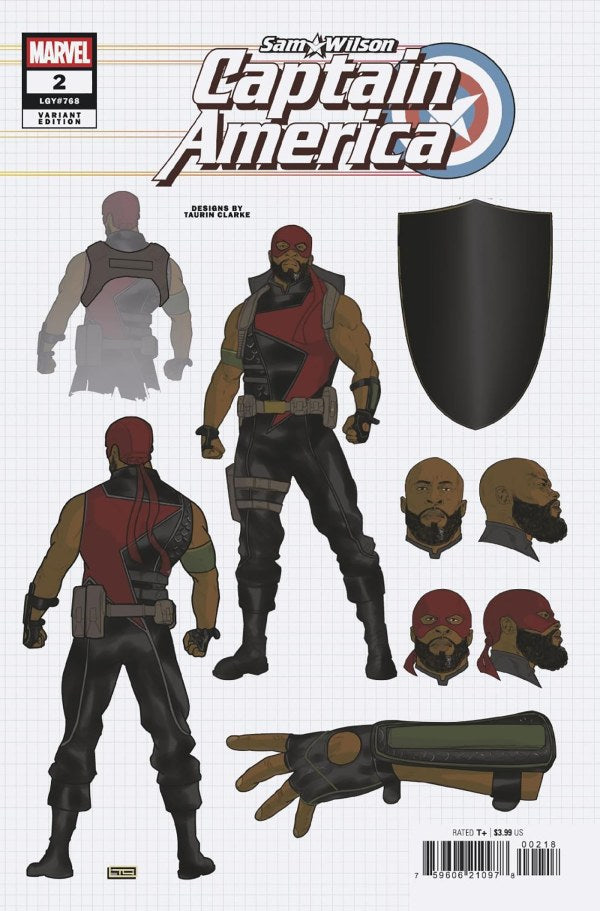 Sam Wilson: Captain America #2 1:10 Taurin Clarke Design Variant